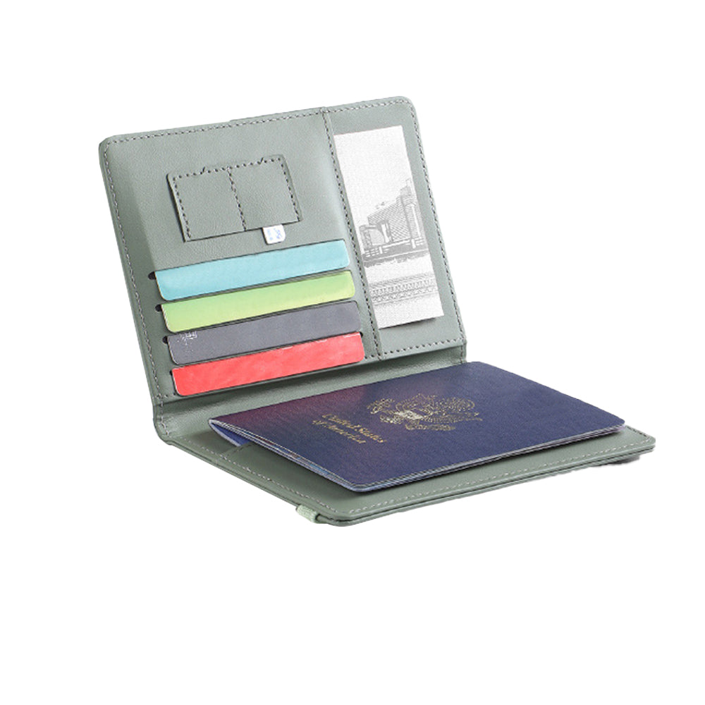 RFID Blocking Passport Holder Travel Passport Wallet Card Holder Green