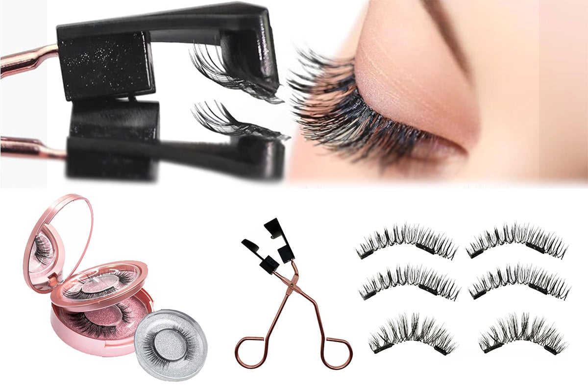 3 Pair Eyelash Kit with Glue Free Reusable Eyelash Clip Set