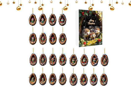 24Pcs Christmas Tree Decoration Hanging Ornaments for Home Holiday -Hedgehog
