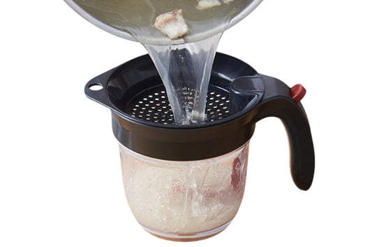 1000ML Gravy Fat Separator with Bottom Release Strainer Grease Separator