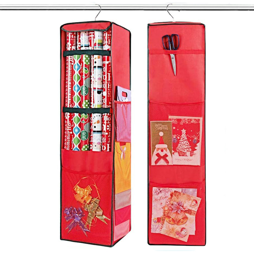 Hanging Christmas Storage Bag Xmas Wrapping Paper Organizer