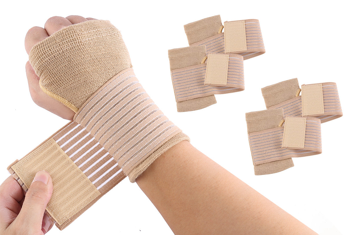2 Pair Wrist Brace Wrist Support Splint Brace Protection Strap Carpel Tunnel for Pain Relieving-Nude