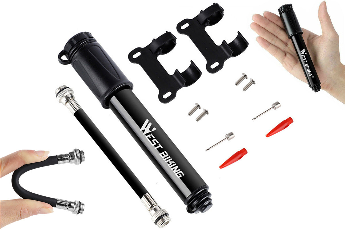 2Pcs Mini Bicycle Air Pump Bike Hand Ball Inflator Portable Cycling Tyre Pump