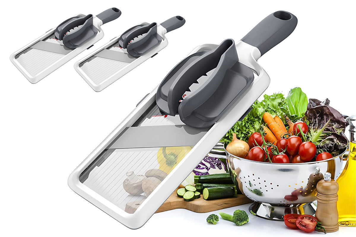 2Pcs Multi-Handheld Mandoline Slicer 3 Modes Adjustable Thickness Safe Food Slicer