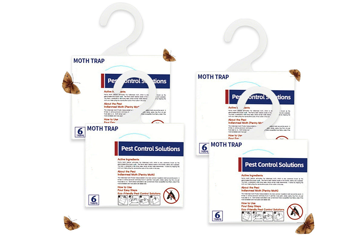 4Pcs Moth Traps Pheromone Glue Boards for Clothes Pantry Moths
