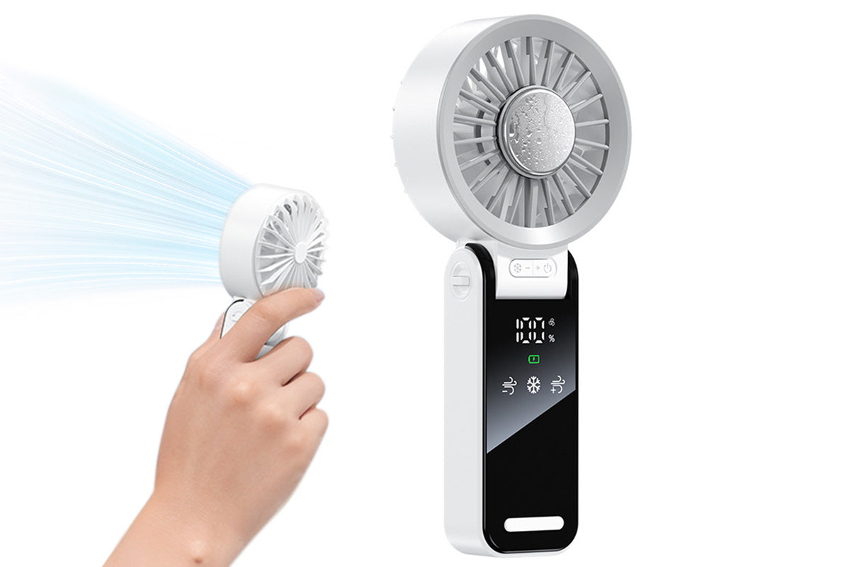 Handheld Foldable High Speed Fan for Travel Outdoor Home Office-White