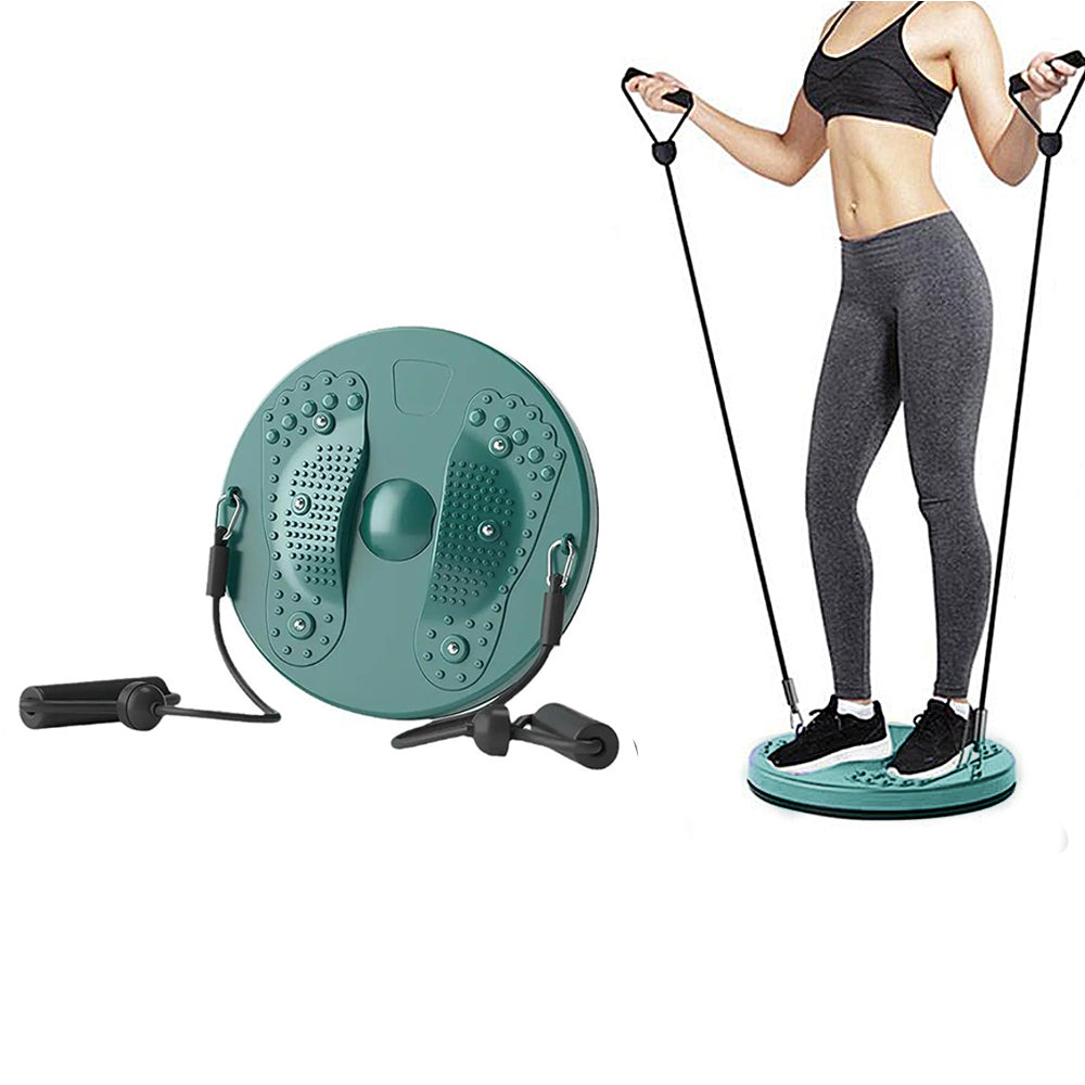 Waist Twisting Board Exercise Twist Waist Disc with Drawstrings Fitness Equipment Green