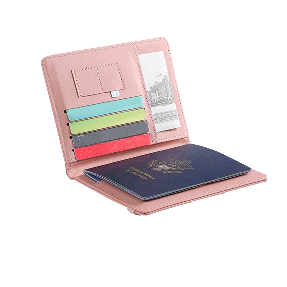 RFID Blocking Passport Holder Travel Passport Wallet Card Holder Pink