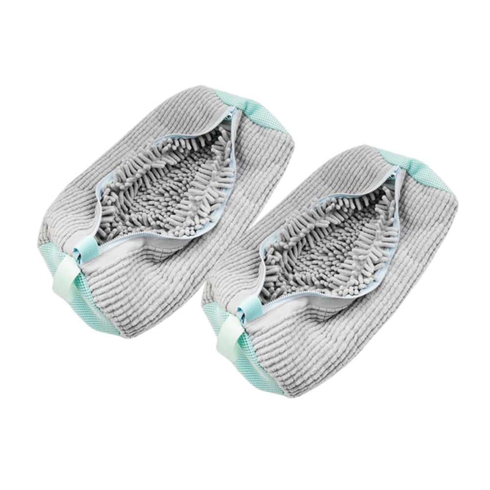 2Pcs Reusable Shoe Washing Bags for Washing Machine Laundry Shoe Bags Grey