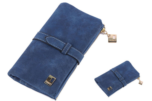 Women Wallet Multi Card Position Clutch Female Multi-Function Coin Purse-Acid Blue
