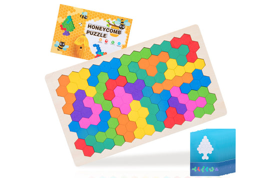 Wooden Tangram Puzzle Set STEM Educational Logic IQ Game Montessori Toy