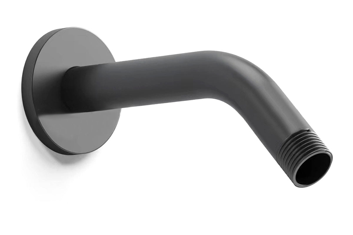Matte Black Shower Arm 15cm Wall Mount Replacement Angle Shower Head Arm Shower Pipe
