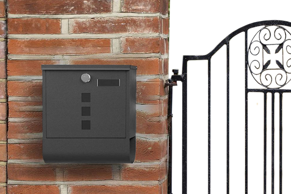 Wall Mounted Large Capacity Metal Mailbox with Key Lock Rust-Resistant Parcel Post Box