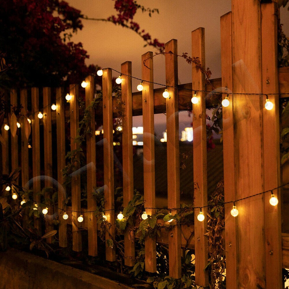 Solar Globe String Lights Outdoor Garden Decor