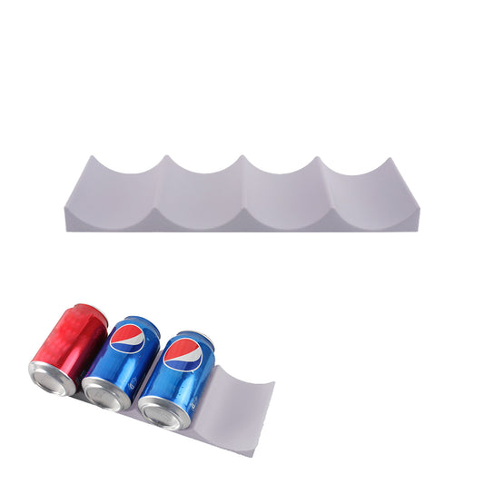 Wine Fridge Organiser Beer Stacking Bottle Rack Kitchen Space Saving Can Holder-Dark gray