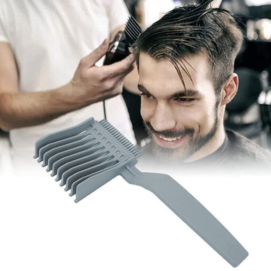 Barber Fade Combs Curved Positioning Comb Gradient Design Hair Styling Tool Grey