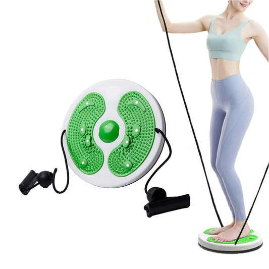Twist Waist Board Magnetic Balance Board Foot Sole Massage Disc with Drawstrings Exercise Fitness Accessories Green