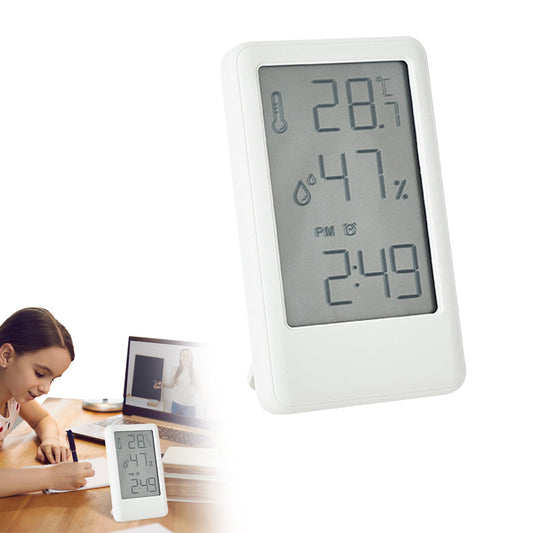 Multi-functional Digital Humidity Indoor Hygrometer Thermometer Temperature Meter Alarm Clock White
