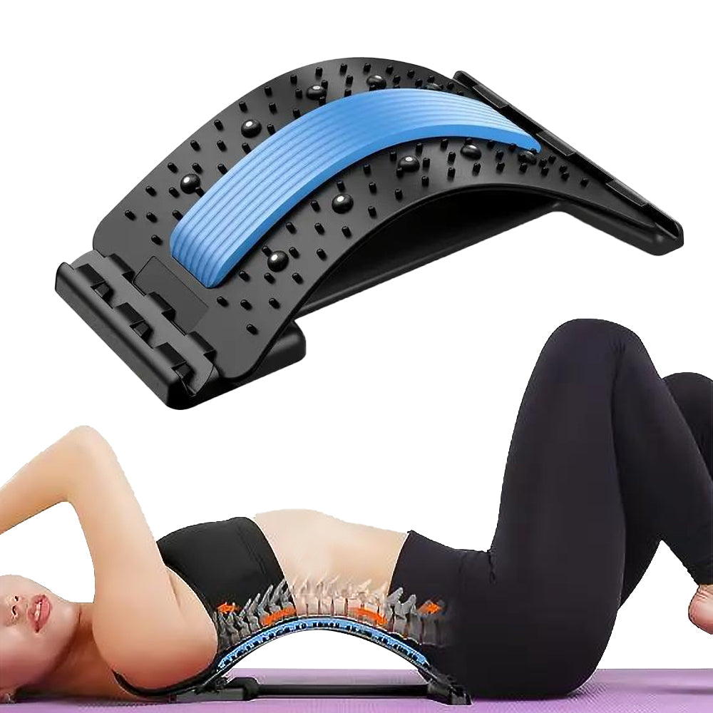 Four-Level Back Support Stretcher Back Massager Lumbar Back Support Stretcher Blue