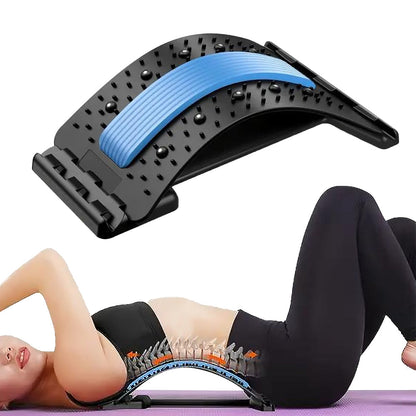 Four-Level Back Support Stretcher Back Massager Lumbar Back Support Stretcher Blue