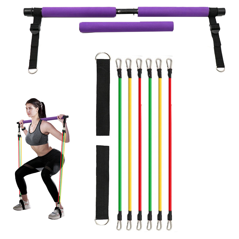 Portable Pilates Stretch Rope Gym Stick Yoga Exercise Bar Pilates Trainer Rope
