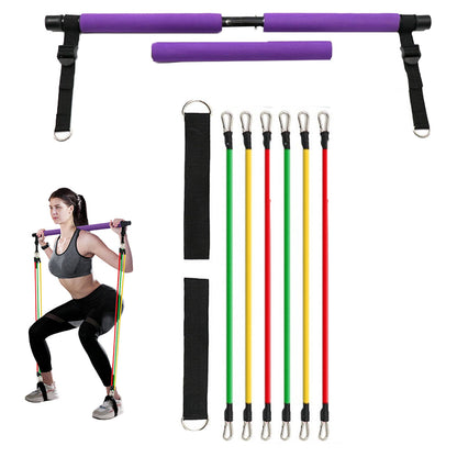 Portable Pilates Stretch Rope Gym Stick Yoga Exercise Bar Pilates Trainer Rope