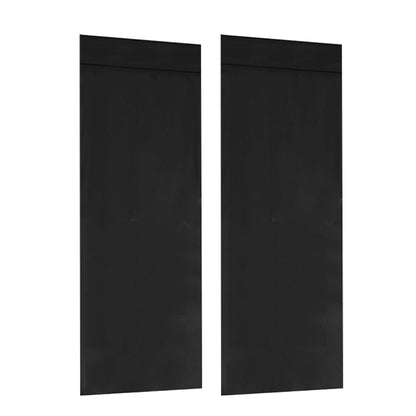2 Panels Door Curtains Self-Adhesive Blackout Window Door Curtain Privacy Thermal Insulated Curtain Black