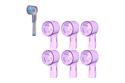 6 Pack Toothbrush Heads Dustproof Cover Compatible with Oral B-Purple