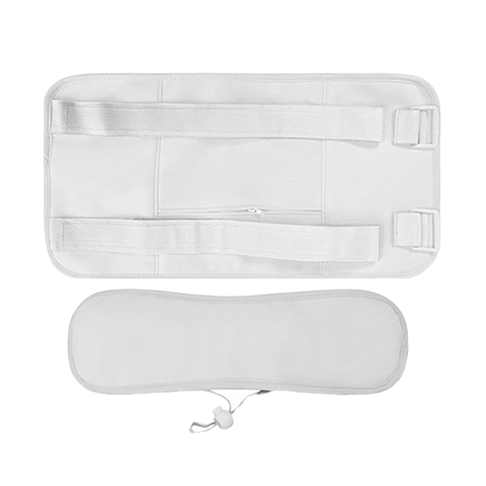 Castor Oil Pack Wrap 2 Pieces Reusable Castor Oil Compress Kit Adjustable Elastic Strap for Waist and Neck -White