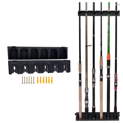 Wall Mounted 6-Rod Storage Rack Fishing Pole Display Holder Vertical