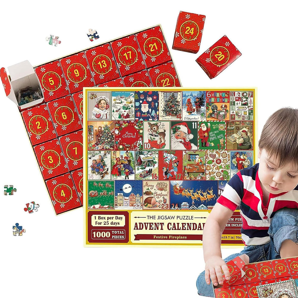 1000Pcs Advent Calendar Jigsaw Puzzles 25 Days Christmas Countdown Puzzles Gift