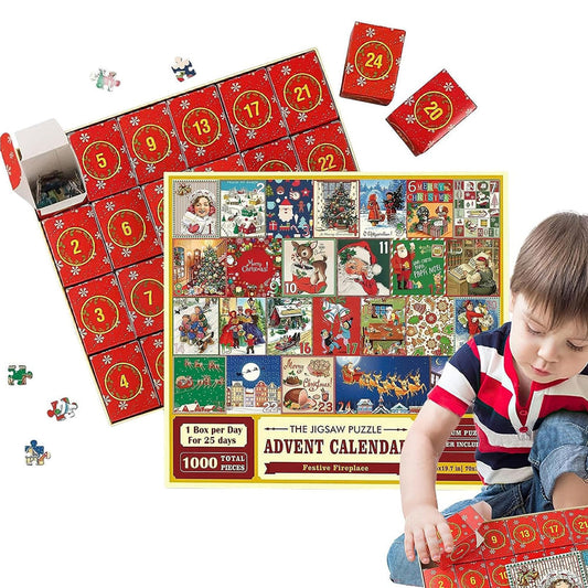 1000Pcs Advent Calendar Jigsaw Puzzles 25 Days Christmas Countdown Puzzles Gift