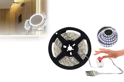 2pcs USB LED Strip Light Touch Switch Hand Sweep Cabinet Kitchen Lights Fairy Light-White