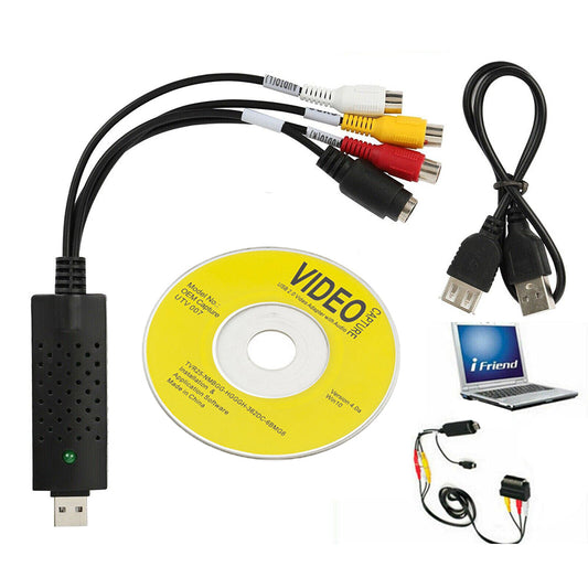 USB 2.0 Audio Video Adapter VHS to DVD VCR PC HDD Converter Digital Capture Card Adapter