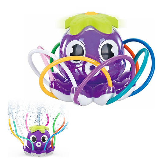 Outdoor Water Spray Sprinkler Funny Octopus Sprinkler Toys for Kids and Toddlers Purple
