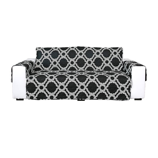 Reversible Couch Cover Printed Sofa Cover for Dogs Water Resistant Furniture Protector -Black
