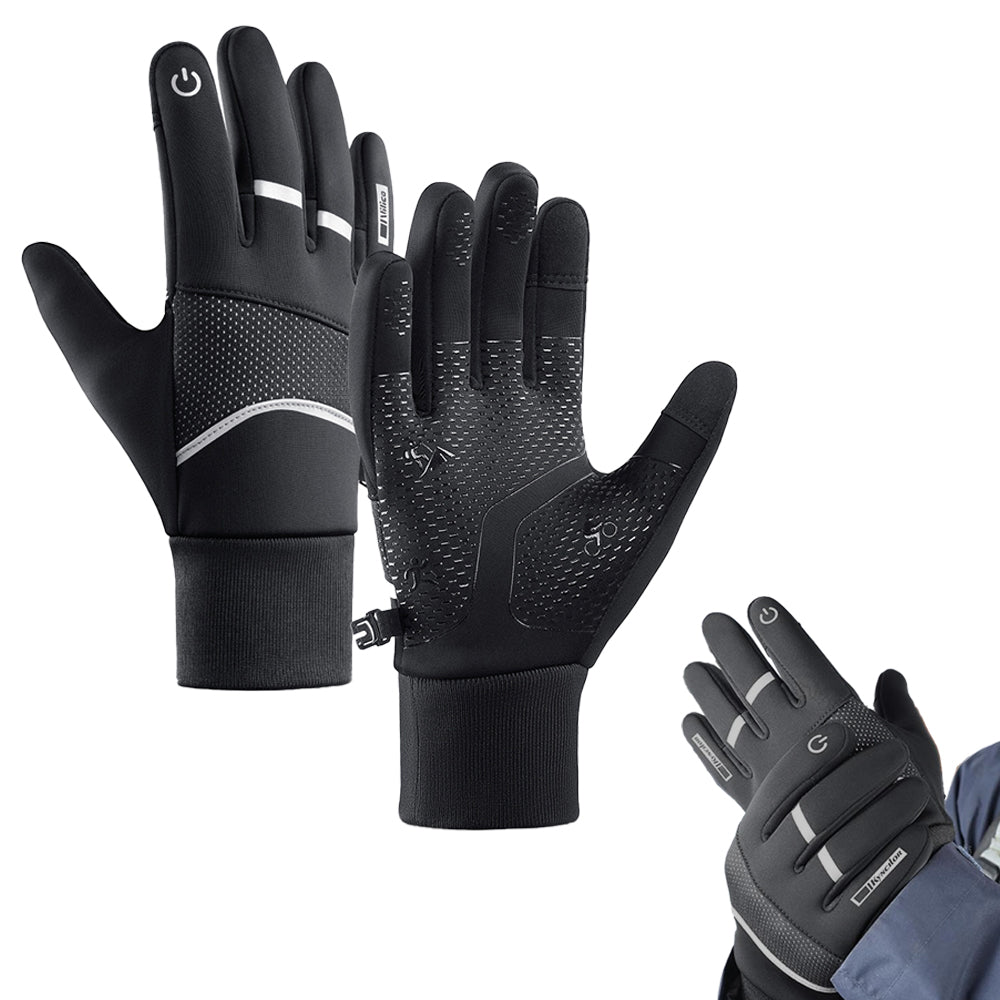 Unisex Touch Screen Gloves Winter Warm Riding Gloves Running Mittens Black