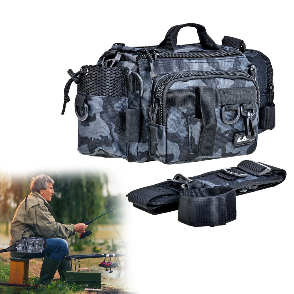Fishing Tackle Bags Single Shoulder Crossbody Bag Waist Pack Fish Lures Gear Bag Blue
