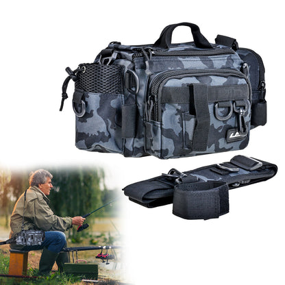Fishing Tackle Bags Single Shoulder Crossbody Bag Waist Pack Fish Lures Gear Bag Blue