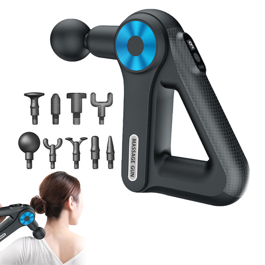 Handheld Muscle Massager with 9 Massage Heads Blue