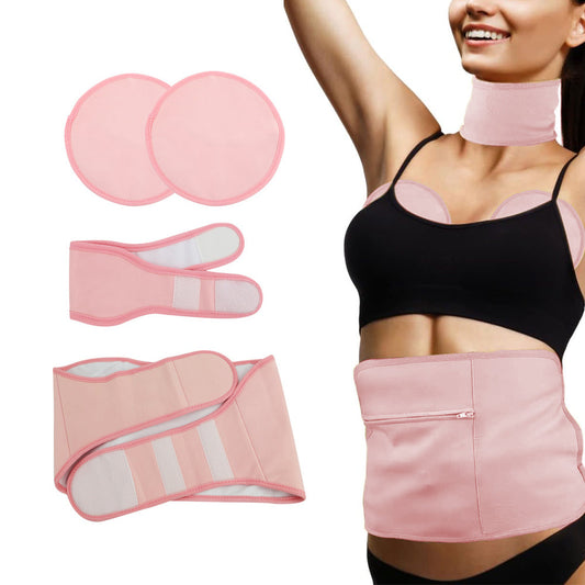 4 Pcs Set Reusable Castor Oil Wrap Kit for Waist Neck Breast