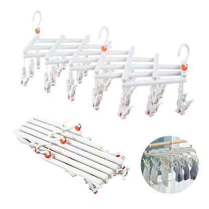 Foldable Hanger Laundry Pinch Hanger Multi-Functional Clothes Hanger White