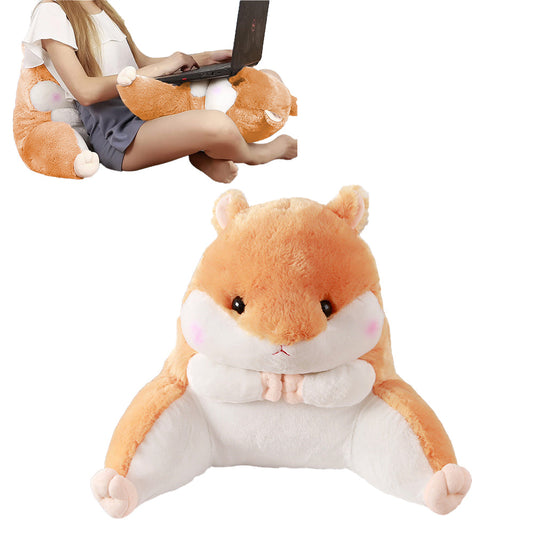 Backrest Reading Rest Pillow Neck Lumbar Support Chair Cushion with Arms for Teens Orange