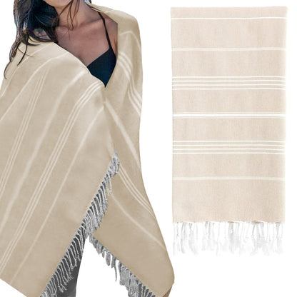Cotton Turkish Beach Towels Quick Dry Towel for Bathing Swimming Travel Khaki