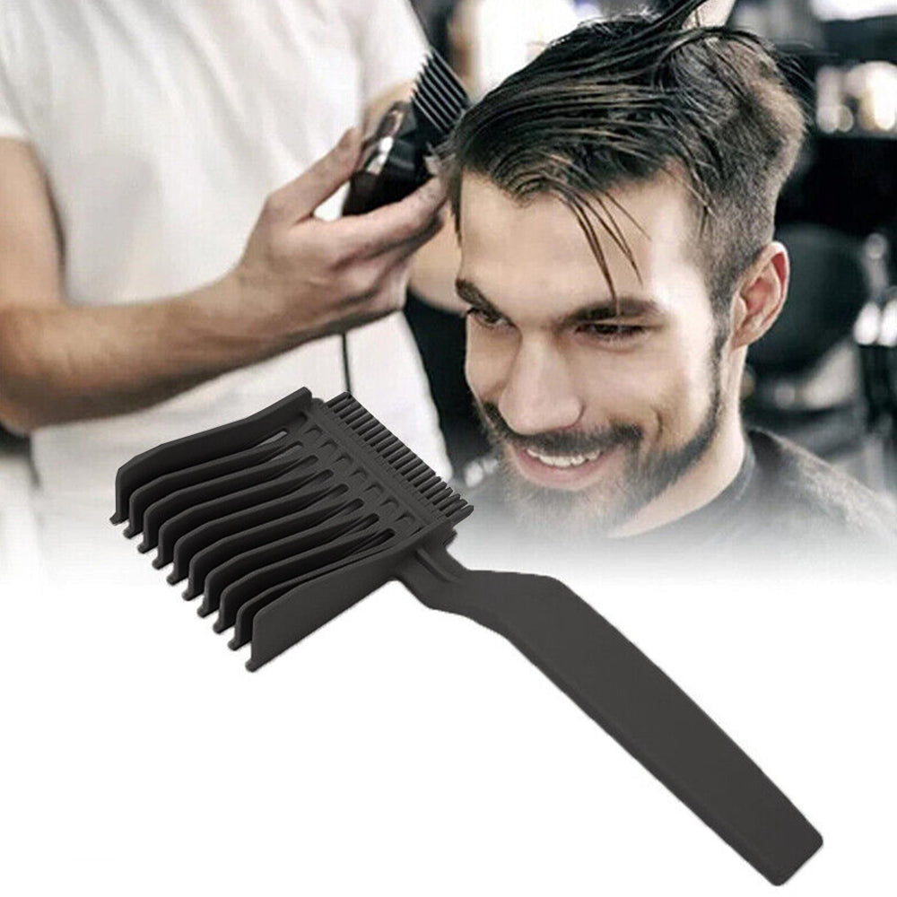 Barber Fade Combs Curved Positioning Comb Gradient Design Hair Styling Tool Black