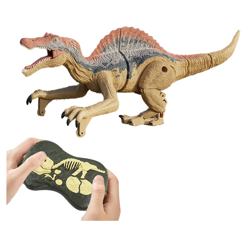 2.4Ghz Remote Control Dinosaur Toy Kids Electric RC Walking Toy Brown Spinosaurus