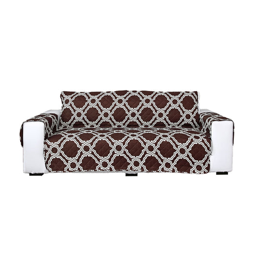 Reversible Couch Cover Printed Sofa Cover for Dogs Water Resistant Furniture Protector -Brown