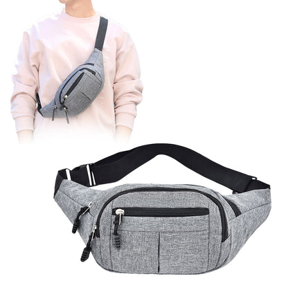 Unisex Sling Bag Chest Pack Fanny Pack Sports Waist Bag Wallet Grey