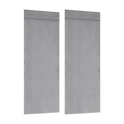 2 Panels Door Curtains Self-Adhesive Blackout Window Door Curtain Privacy Thermal Insulated Curtain Light Grey