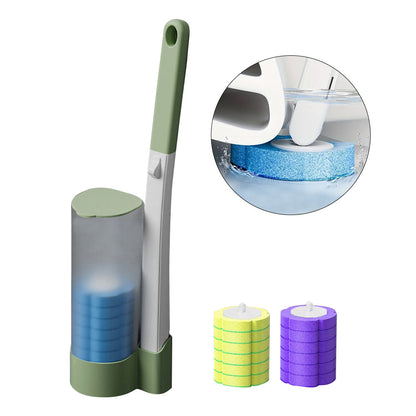 Disposable Toilet Brush Set with 18Pcs Replacement Brush Heads Green